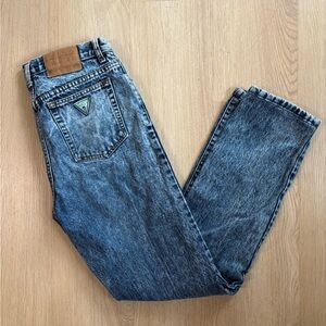 80’s Vintage Men's Acid Wash Blue Jeans